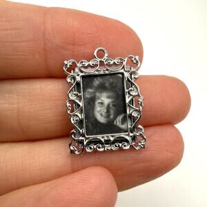 NWOT Vintage BEAU STERLING 925 Silver Miniature Ornate Photo Frame Charm Pendant